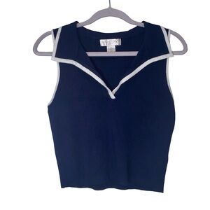 Caroline Constas sleeveless v neck crop top size M